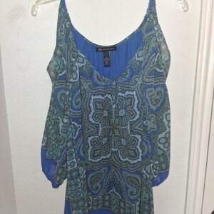 INC International Concepts Blue Paisley Blouse